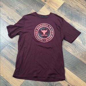 Red Short Sleeve Tee with Vintage Graphic